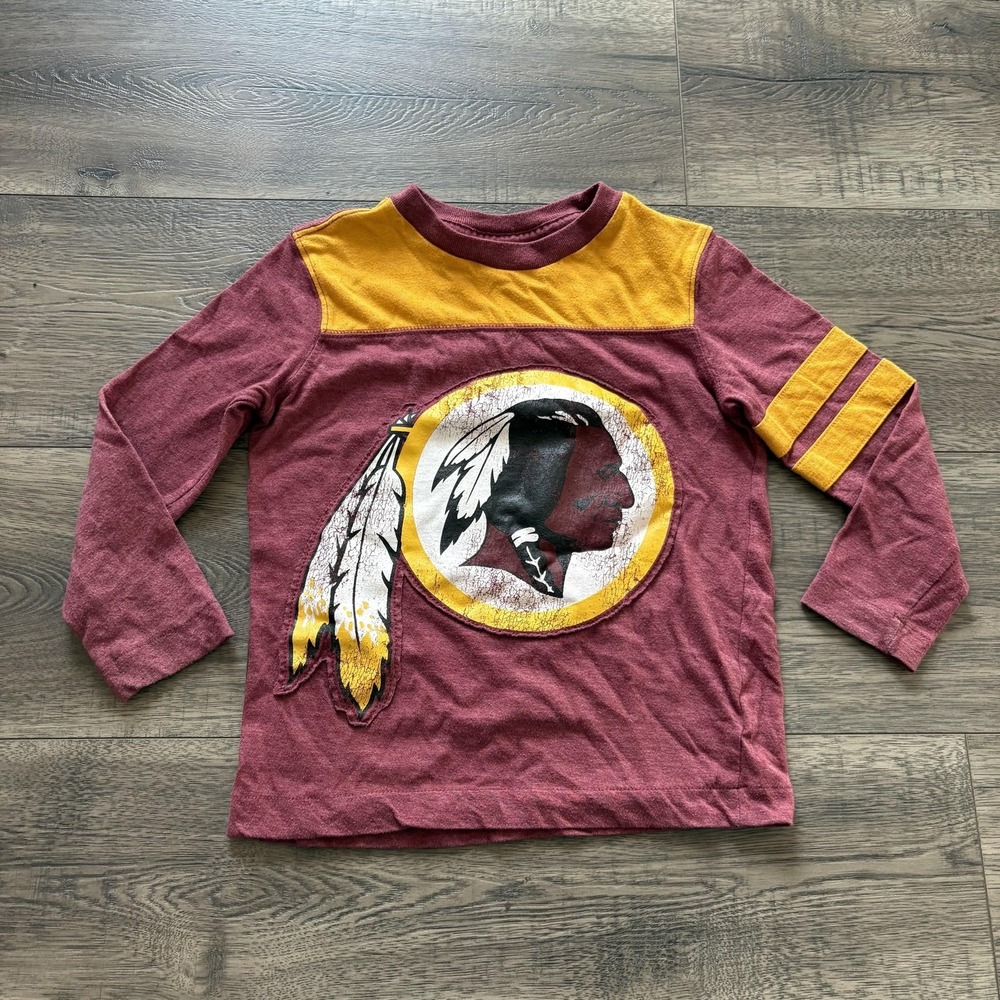 Washington Redskins Shirt Boys XS Red NFL Football Long Sleeve Team Apparel